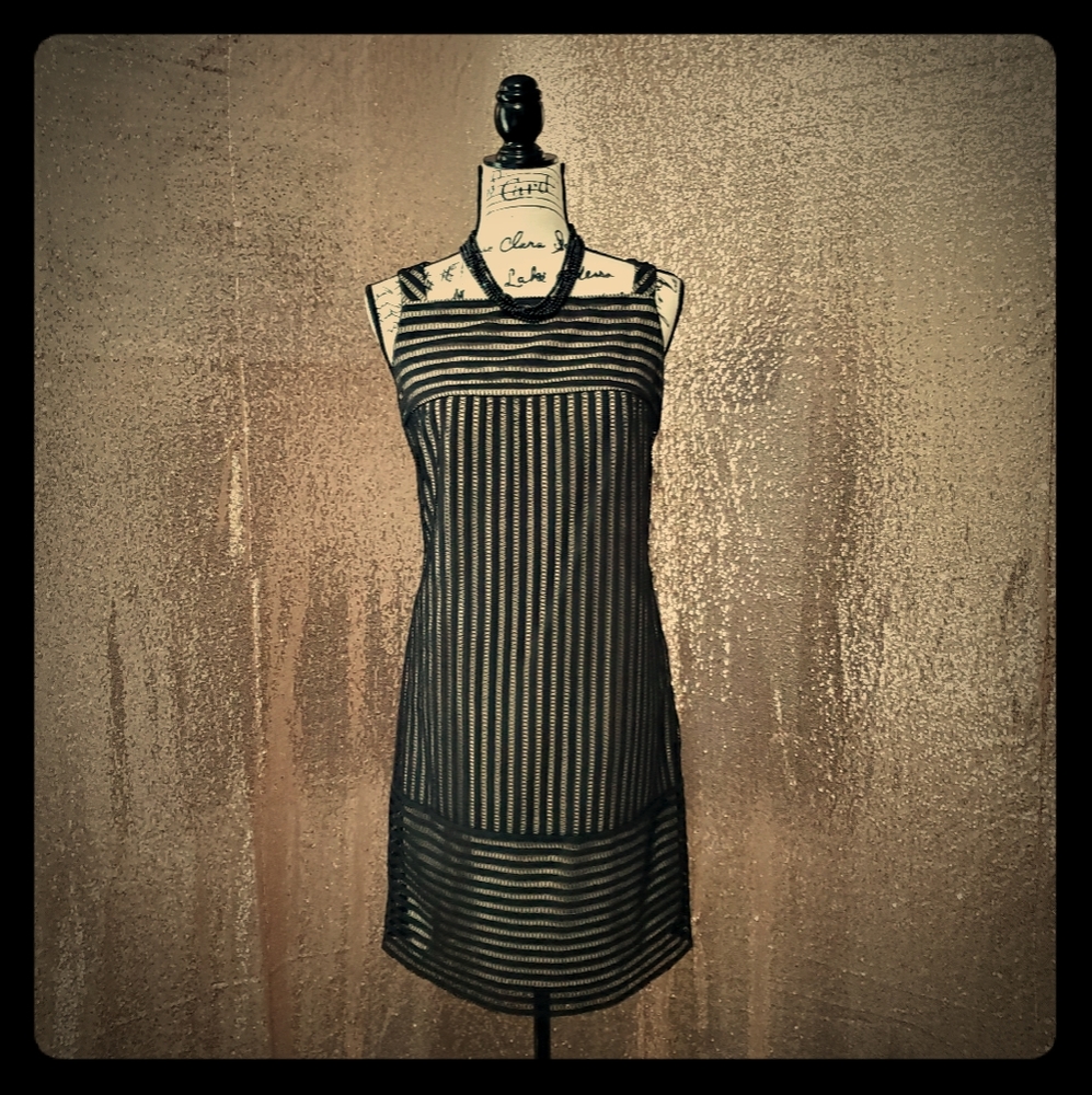 Steve Madden Black Illusion Sheath Dress